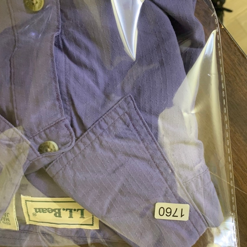 LL Bean Mens Medium Tall Purple Ripstop Nylon Fishing Hiking Long Sleeve Shirt - Picture 11 of 11